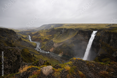 Háifoss waterfall in Iceland photo