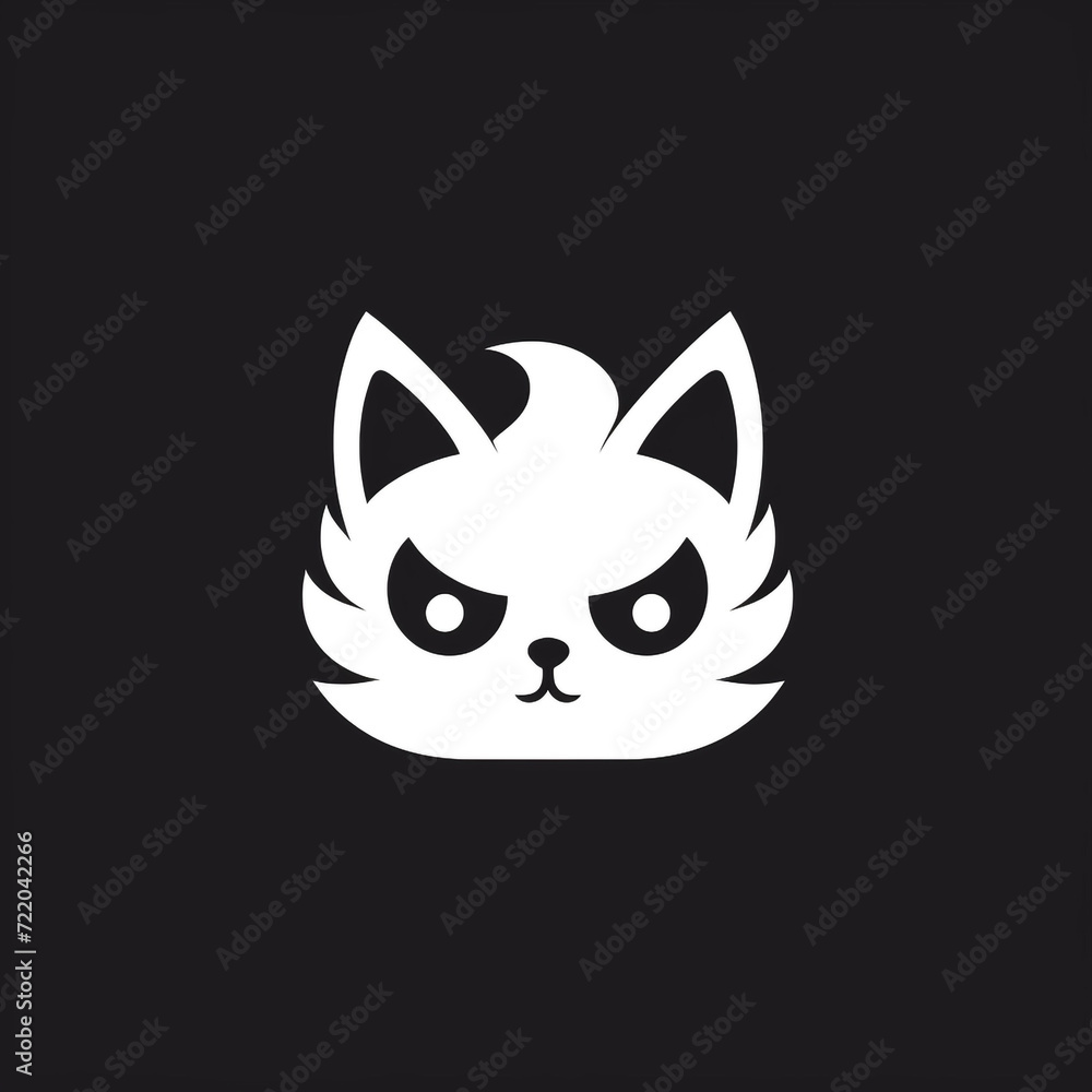 Fototapeta premium cute cat logo very simple design сreated with Generative Ai