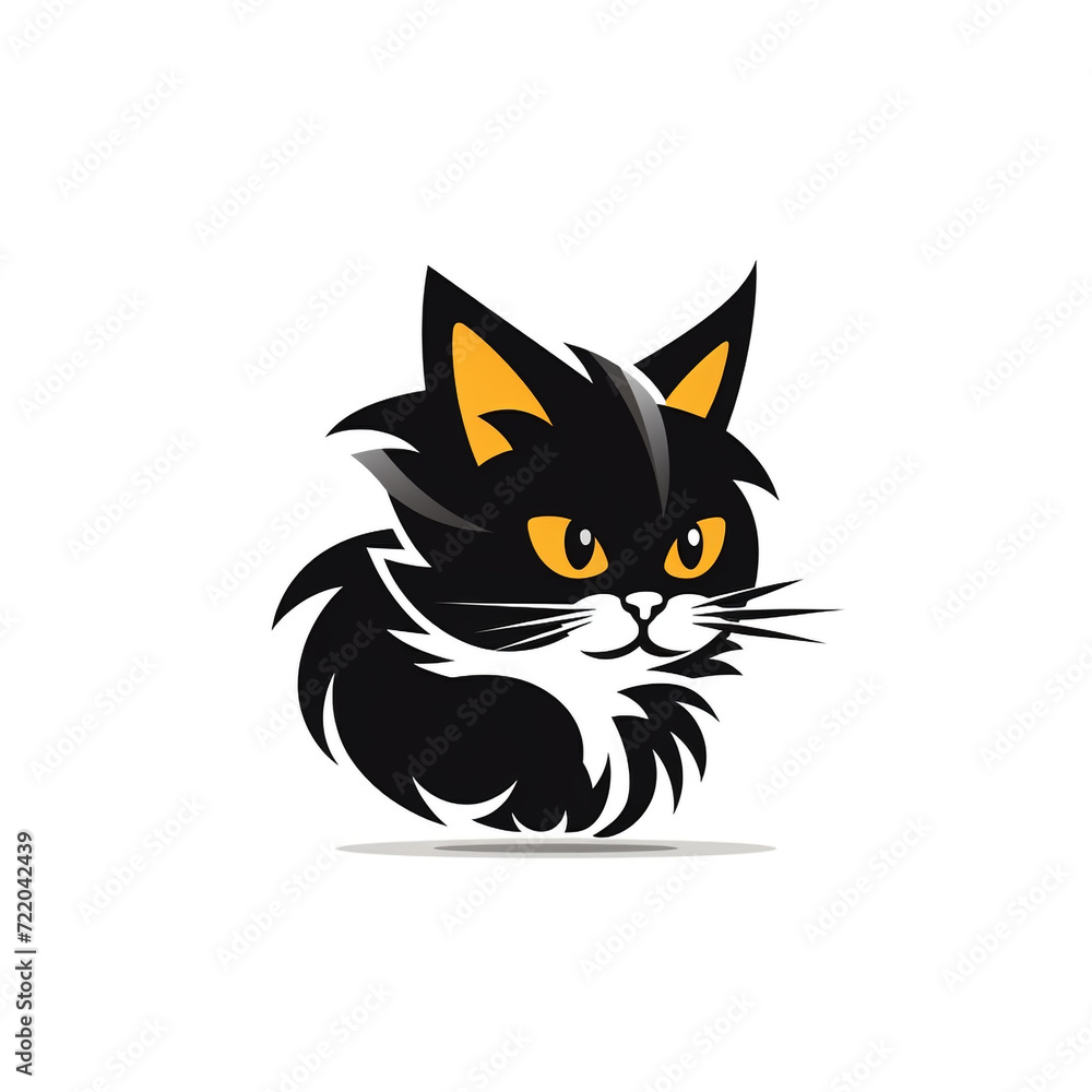 cute cat logo very simple design сreated with Generative Ai