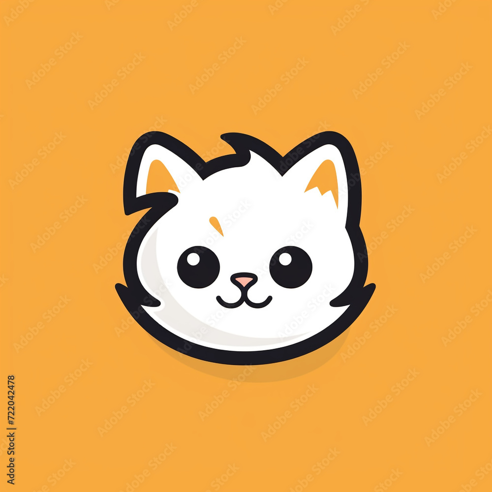 cute cat logo very simple design сreated with Generative Ai