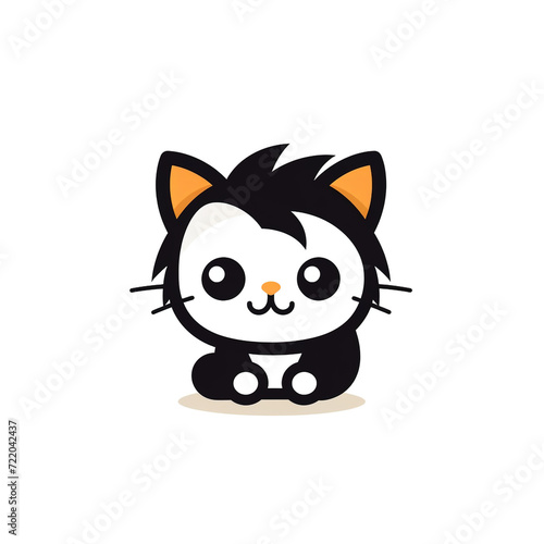 cute cat logo very simple design сreated with Generative Ai © Andrii Yablonskyi