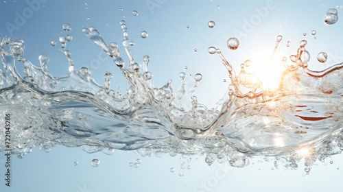 bubbles splash of water, sunlight