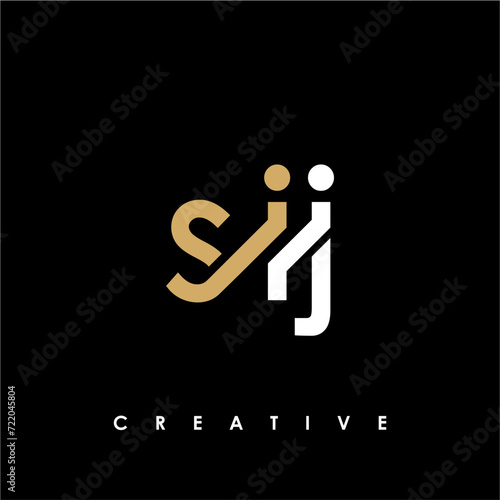 SIJ Letter Initial Logo Design Template Vector Illustration photo
