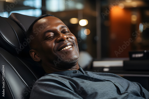 handsome young black man client patient at a dental clinic. cleaning and repairing teeth at a dentist doctor. laying on the orthodontic dental chair. Featured social image © Ekaterina