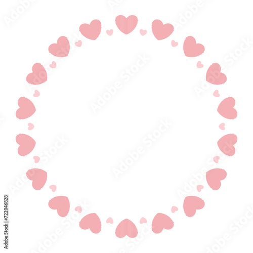 Line hearts circle frame © byMechul