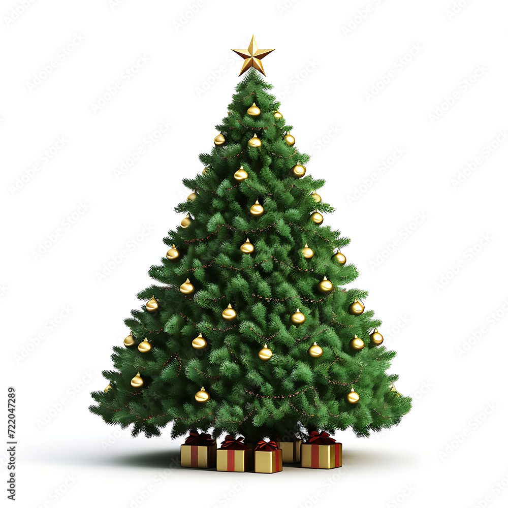 3d rendered realistic Christmas tree on isolated background 3d rendered realistic Christmas tree on isolated background