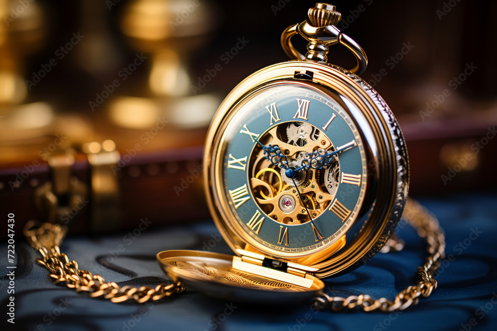 A family heirloom, a golden pocket watch, passed down through generations as a symbol of legacy A family heirloom, a golden pocket watch, passed down through generations as a symbol of legacy