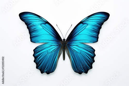 Solitary Blue Butterfly: A Study in Natural Elegance and Delicate Grace - Generative AI © Gelpi