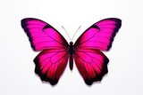 Striking Pink Butterfly: A Symbol of Delicate Beauty Against Purity - Generative AI