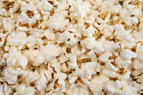 Salted popcorn in glass bowl