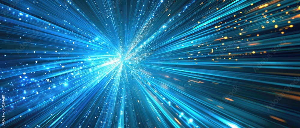 Naklejka premium Futuristic energy technology concept light speed stripes lines with blue color Abstract, science