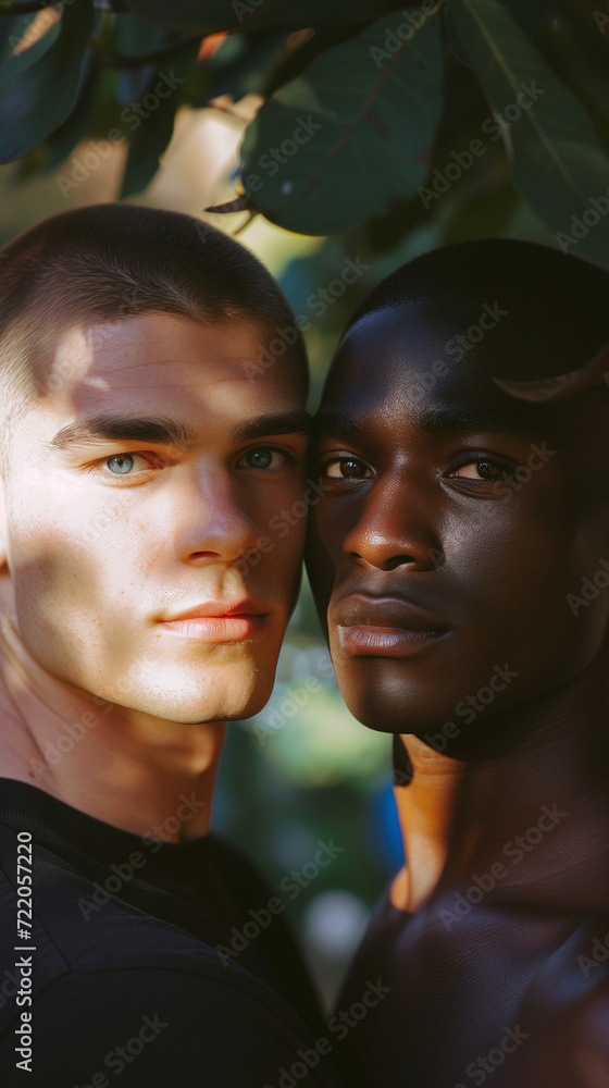 Close-up portrait of happy gay couple Close-up portrait of happy gay couple