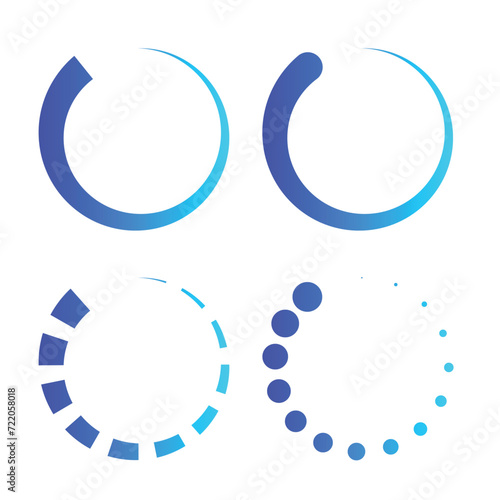 Loading circle blue set