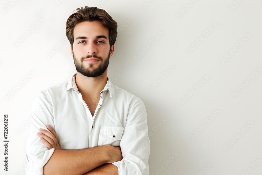 portrait of young man arm crossed on isolated background portrait of young man arm crossed on isolated background