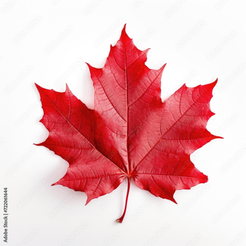 Red sugar maple leaf on a white background Red sugar maple leaf on a white background