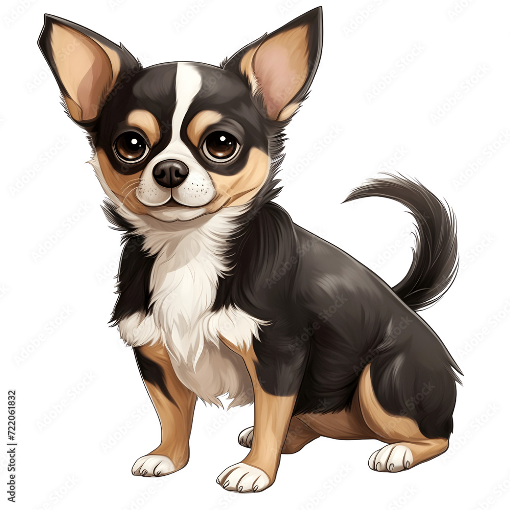 Chihuahua dog smiling, cute, cheerful