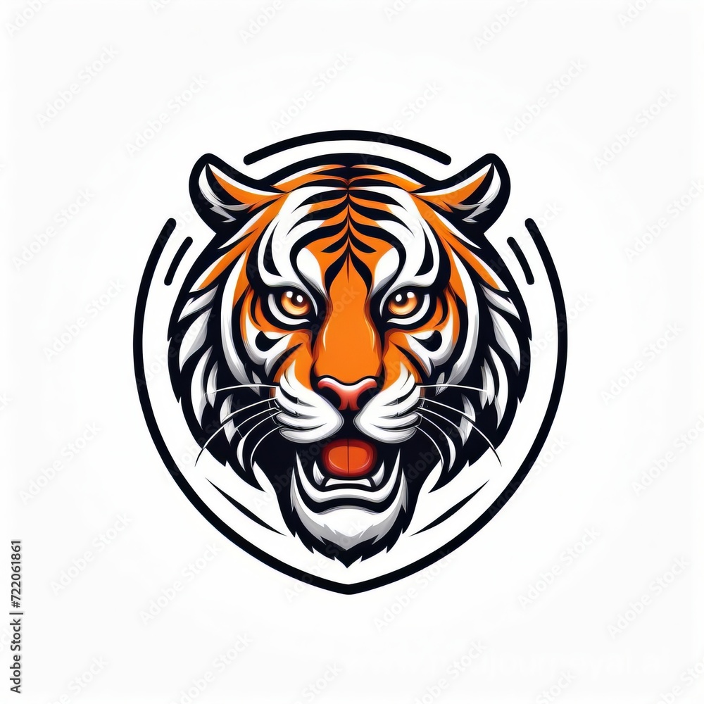 Lion Logo Illustration with Black Lines and Blurred Square Lion Logo Illustration with Black Lines and Blurred Square