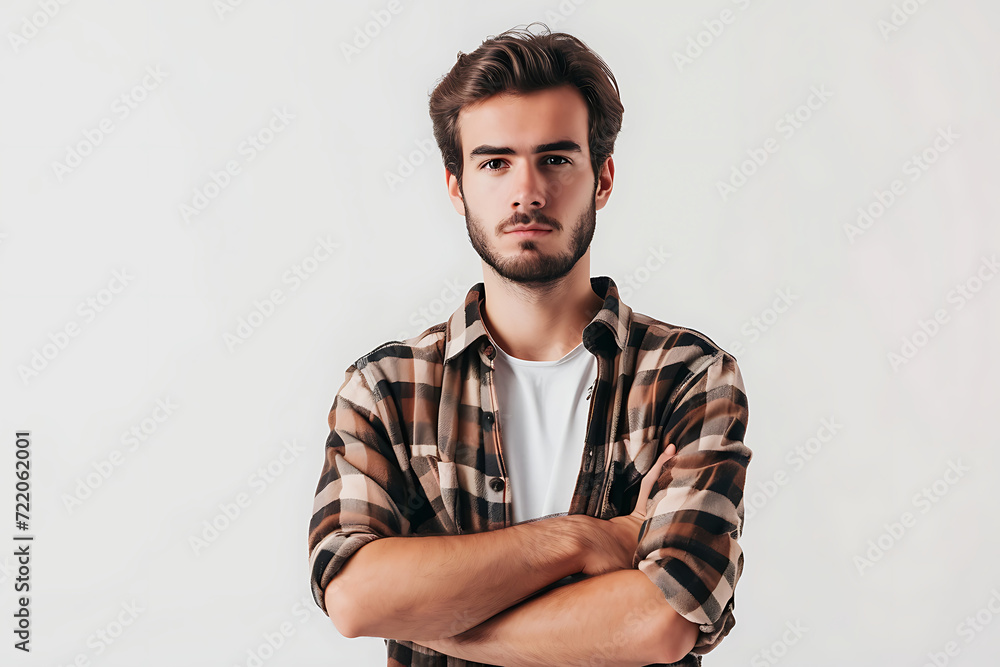 portrait of young man arm crossed on isolated background portrait of young man arm crossed on isolated background