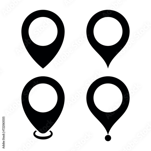 Set of four glyph location pins photo