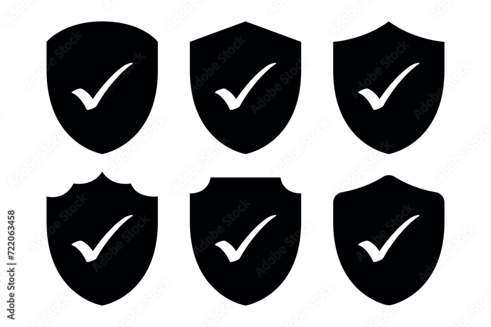 Shields with check marks glyph style