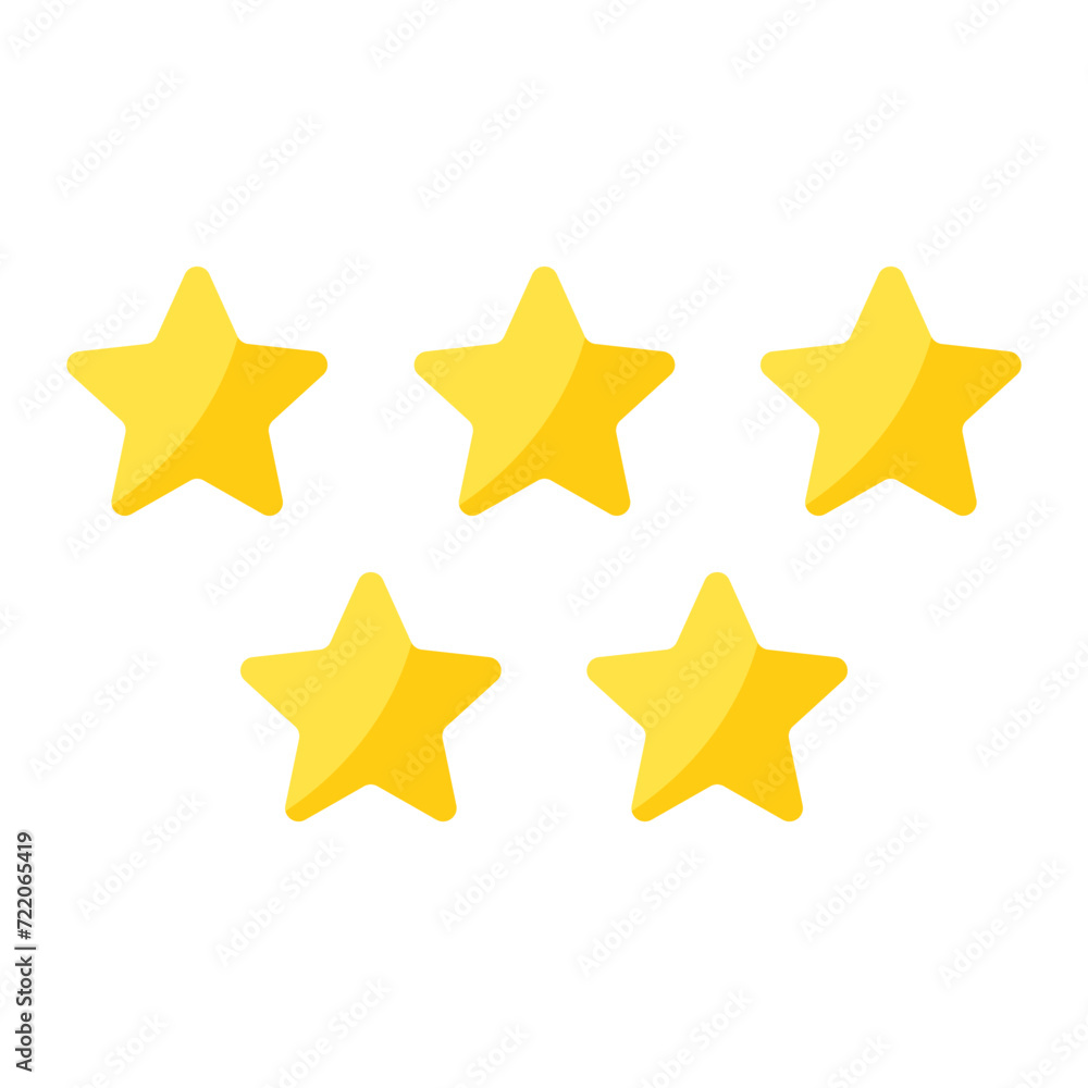 Five, 5 stars vector icon