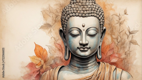 Wallpaper Mural Abstract Buddha painting, digital painting, rainbow element, color Buddha. Torontodigital.ca