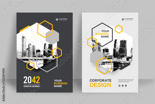 Corporate Book Cover Design Template in A4. Can be adapt to Brochure, Annual Report, Magazine, Poster, Business Presentation, Portfolio, Flyer, Banner, Website.