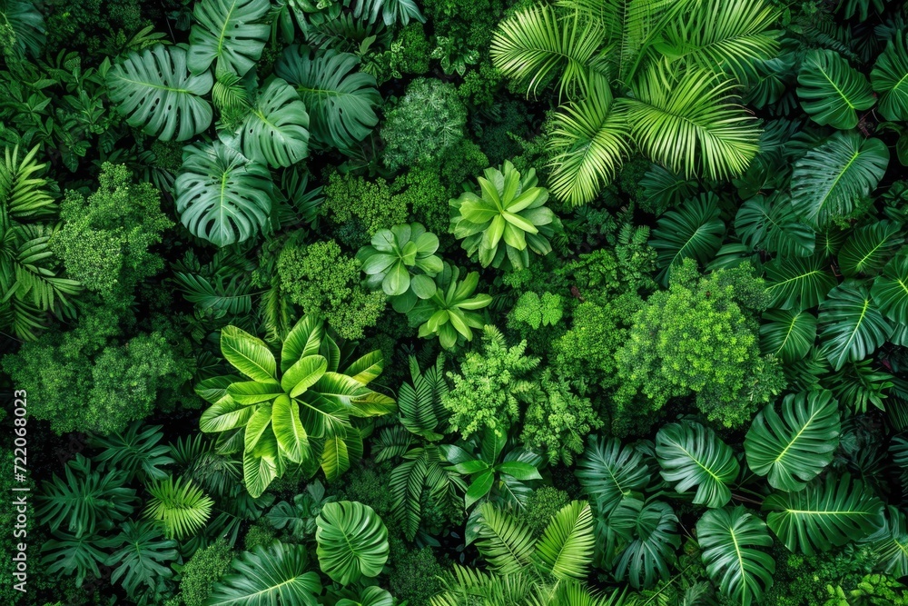 green leaves background, Overhead view of a lush, green forest canopy, dotted with various shades of vibrant green foliage green leaves background, Overhead view of a lush, green forest canopy, dotted with various shades of vibrant green foliage