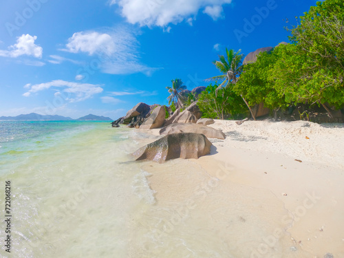 Tropical beach shore on a sunny day