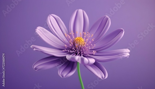Purple flower on pastel purple background 