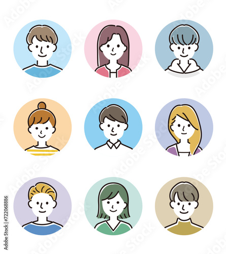 男女のベクターアイコンセット