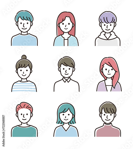 男女の上半身ベクターイラスト