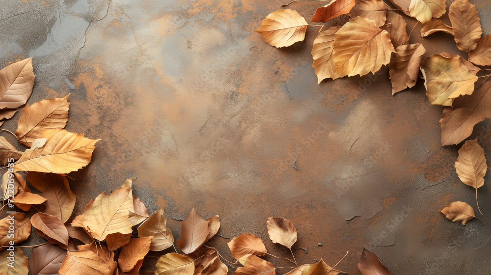 Fall background with dried leaves
