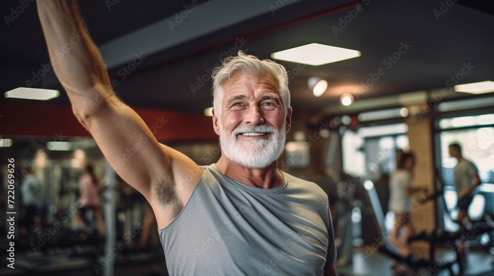 Senior male fitness instructor in the gym