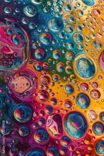 Vibrant colorful oil drops