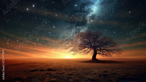 celestial tree at twilight