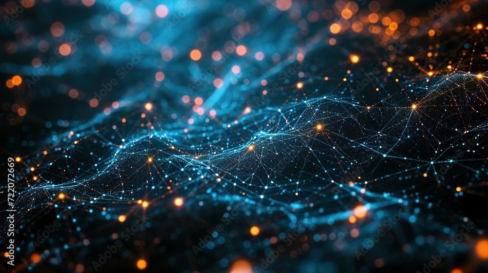 Network science and technology background, technology and communication, connected lines and dots big data molecular Holographic concept background Network science and technology background, technology and communication, connected lines and dots big data molecular Holographic concept background