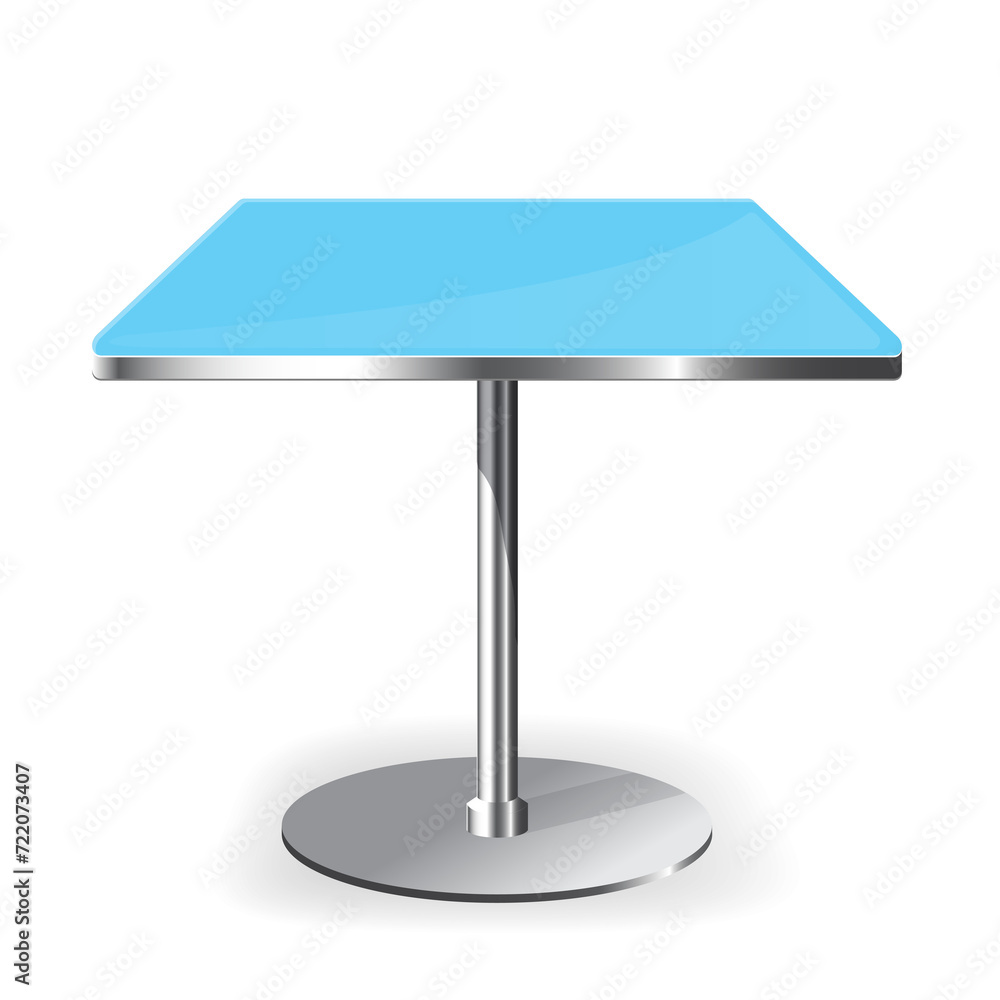 Empty rectangle Table with chrome legs Isolated on White Background Empty rectangle Table with chrome legs Isolated on White Background