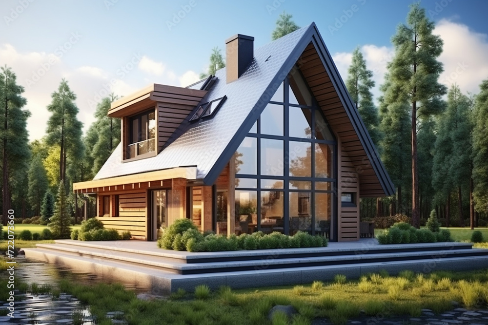 modern house in the city modern house in the city
