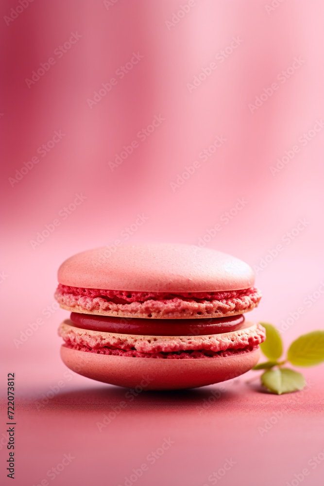 One macaroon. Minimialist and elegant. Gastronomy photography, very close up сreated with Generative Ai One macaroon. Minimialist and elegant. Gastronomy photography, very close up сreated with Generative Ai