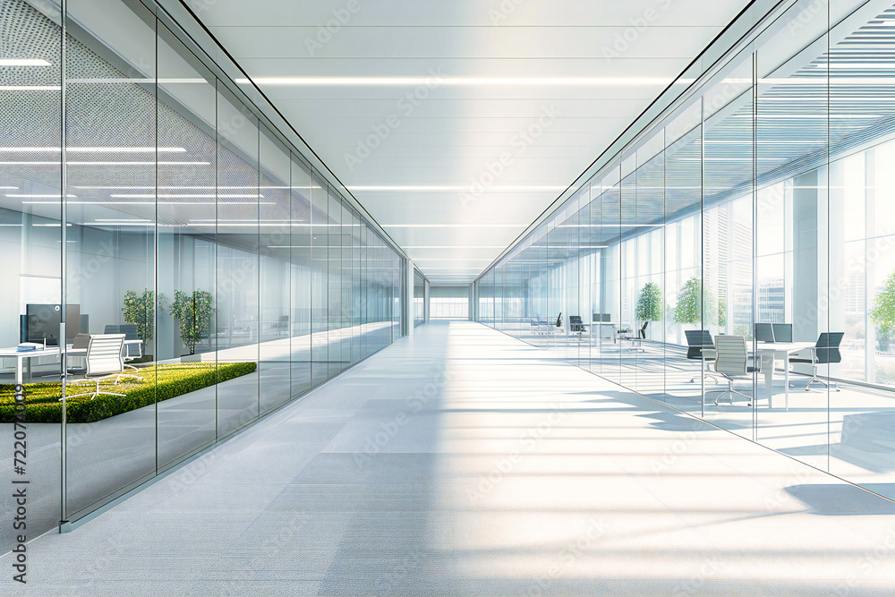Modern Architecture in an Office Interior with Empty Space, Contemporary Design, and Business Environment Modern Architecture in an Office Interior with Empty Space, Contemporary Design, and Business Environment
