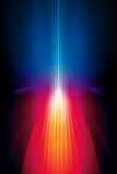 A centered small source of light expands upwards and outwards creating a rainbow.