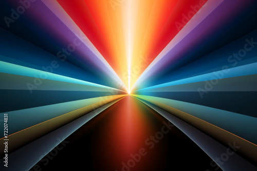 2d image, vector art, a centered small source of light expands upwards and outwards creating a rainbow, defined colors --ar 3:2 --v 5.2 Job ID: cdeb59f8-3c3a-4c81-b447-d3a86676ec68