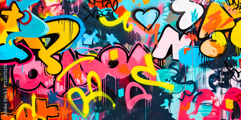 Graffiti wall abstract background. Idea for artistic pop art background best for your baby girls room wall painting 