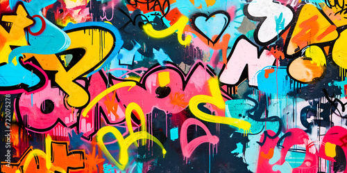 Graffiti wall abstract background. Idea for artistic pop art background best for your baby girls room wall painting 