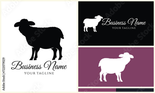 silhouette sheep goat logo template