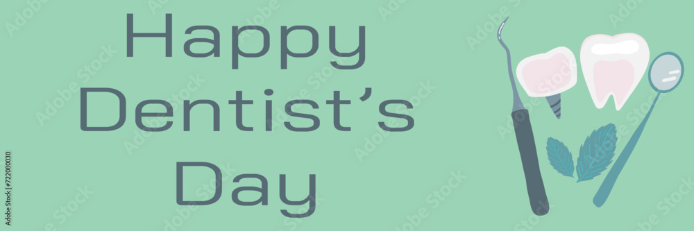 Happy dentist day oral care dental tools flat design Happy dentist day oral care dental tools flat design