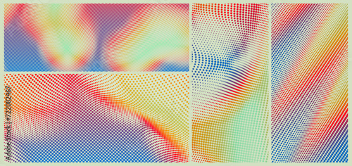 Background with convex forms. Grid surface. Vibrant trendy texture, with blending colors. 3d network design with particles. Can be used for advertising, marketing or presentation.