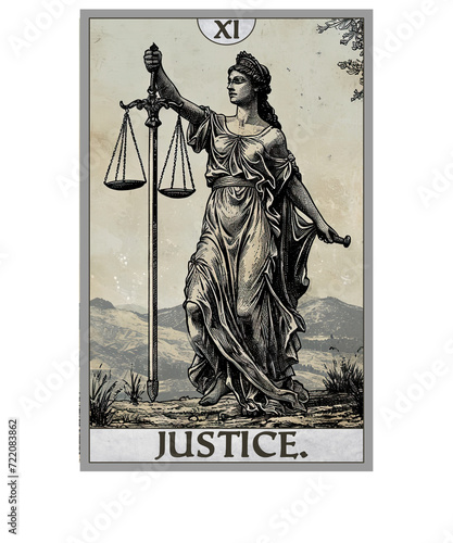 Vintage Tarot Card The Justice