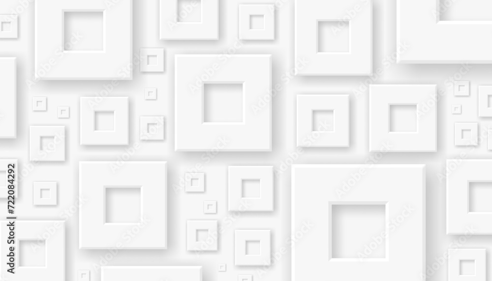 Square abstract white background. Modern minimalist square geometric background Square abstract white background. Modern minimalist square geometric background